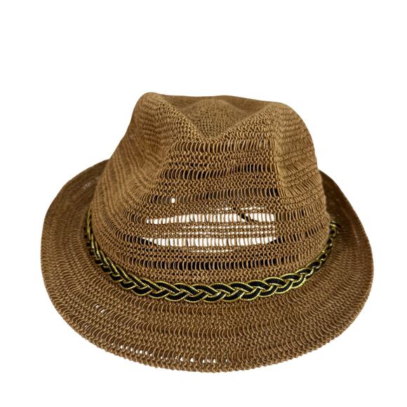 Torrid Brown & Black Fedora Panama Sun Hat Size M/L - Picture 1 of 4